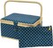 Large Sewing Basket with Matching Zipper Pouch For Sewing & Organization On-The-Go (Polka Dot Print)